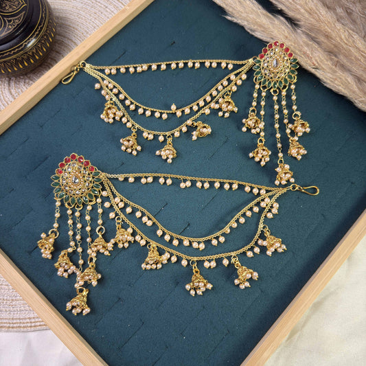 Midnight blue polki sahara copper earring