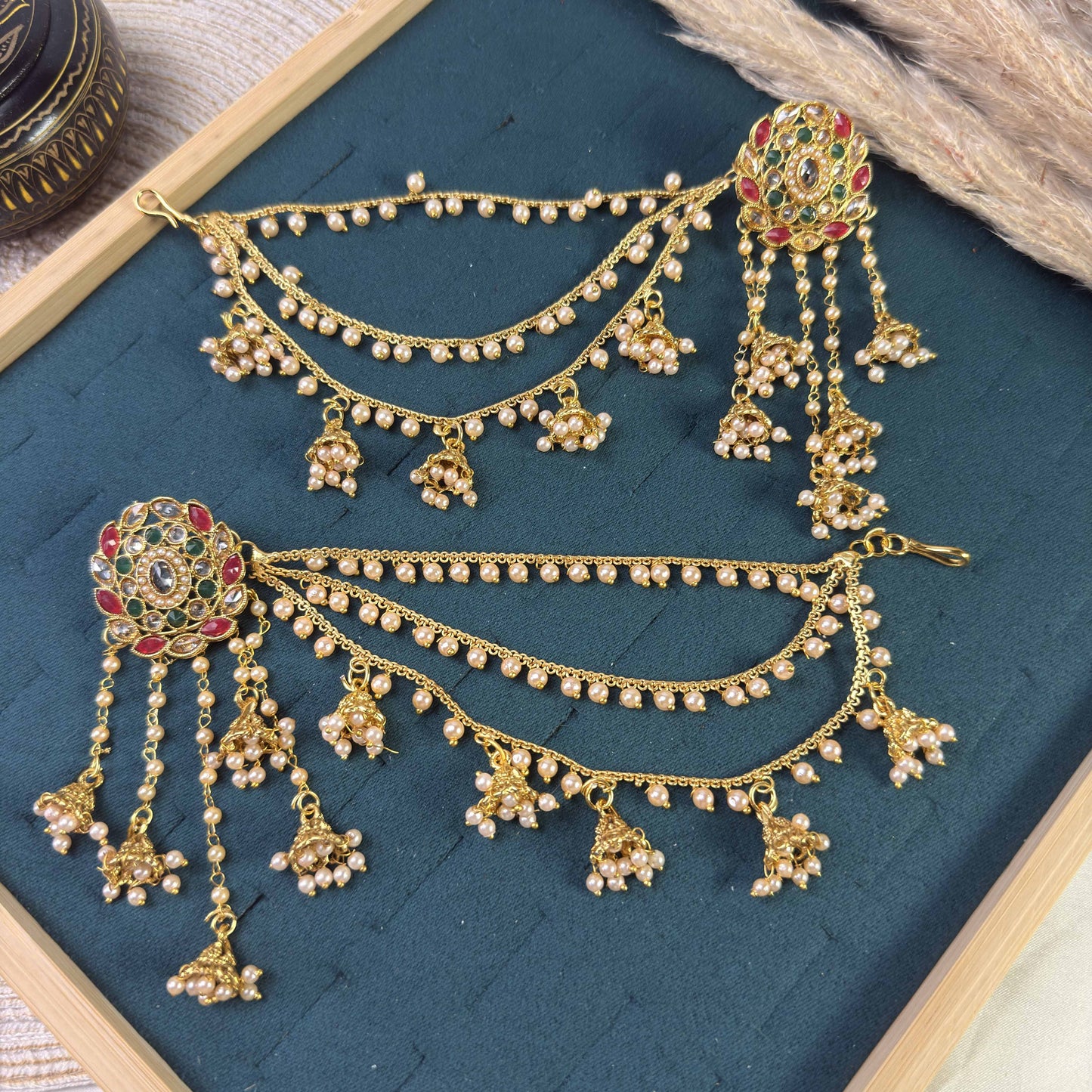 Ruby radiance polki sahara copper earring