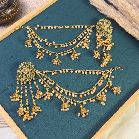 Emerald radiance polki sahara copper earring