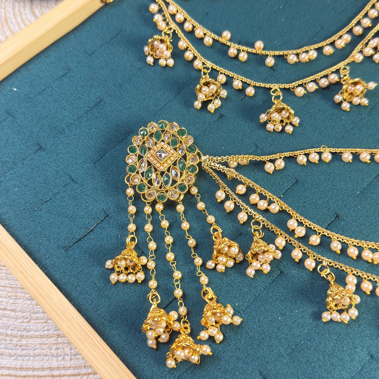 Emerald radiance polki sahara copper earring