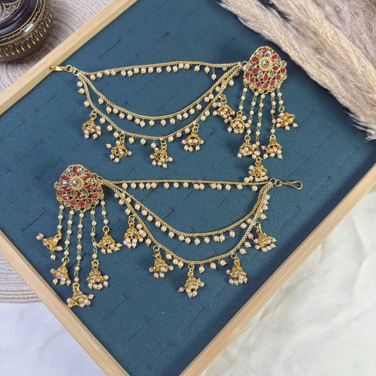 Royal ruby polki sahara copper earring
