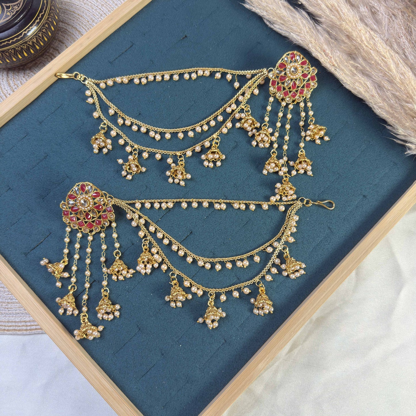 Royal ruby polki sahara copper earring