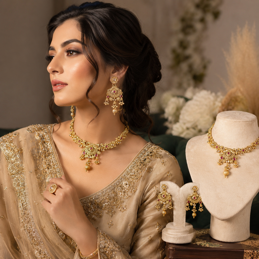 RAJWARI ARTISAN BLOSSOM NECKLACE SET