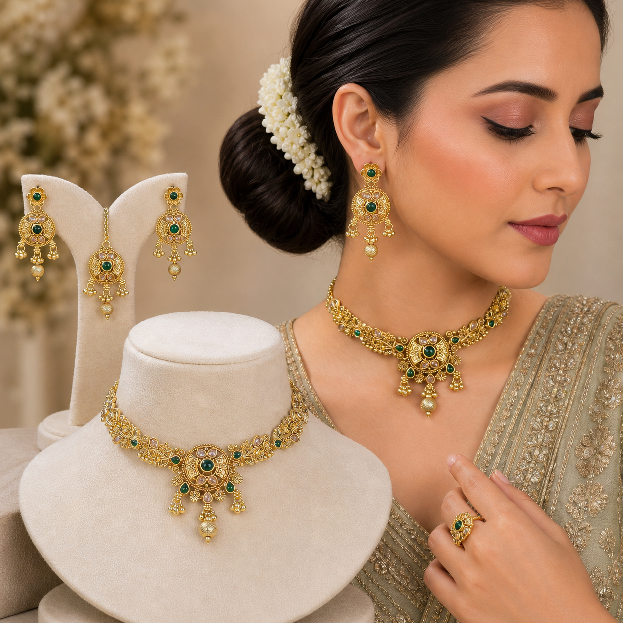 RAJWARI ANCIENT MANDALA NECKLACE SET