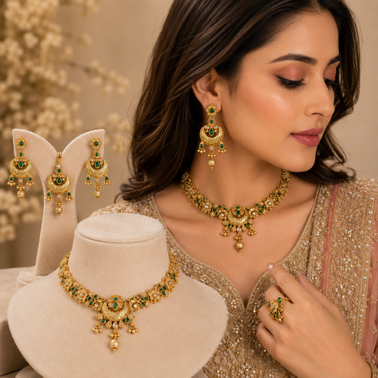 RAJWARI CELESTIAL CHAND NECKLACE SET