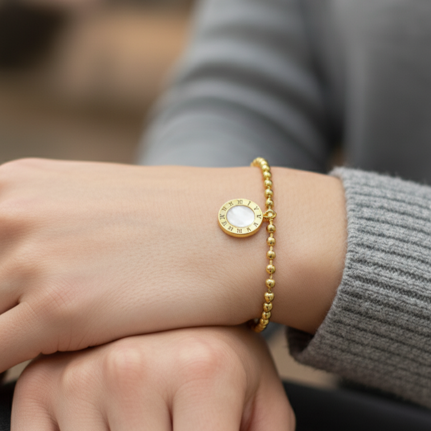 Roman Charm Bead Bracelet