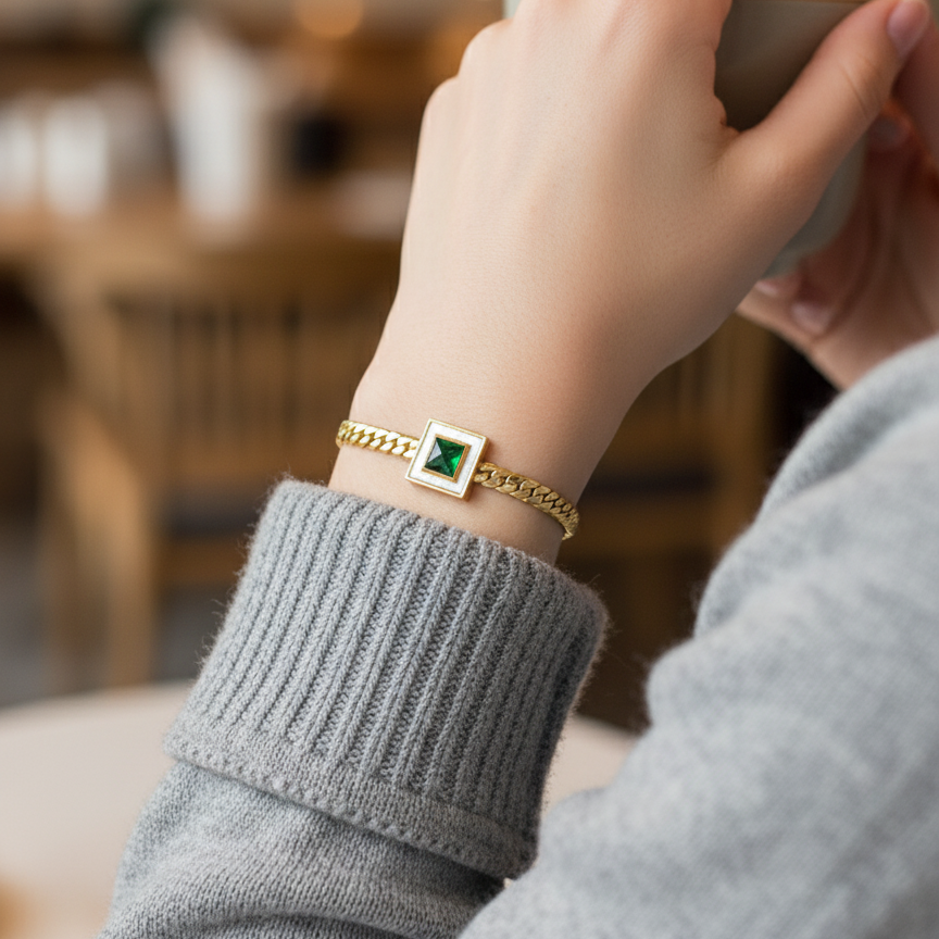 Emerald Stone Bracelet
