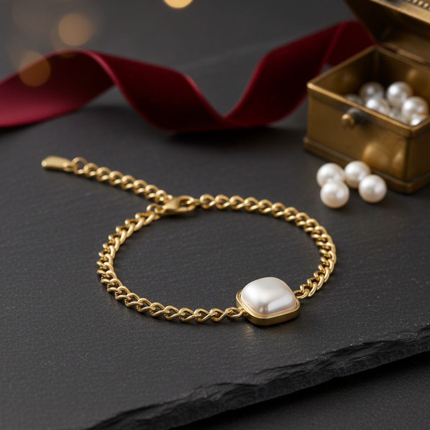 Cube Pearl Bracelet