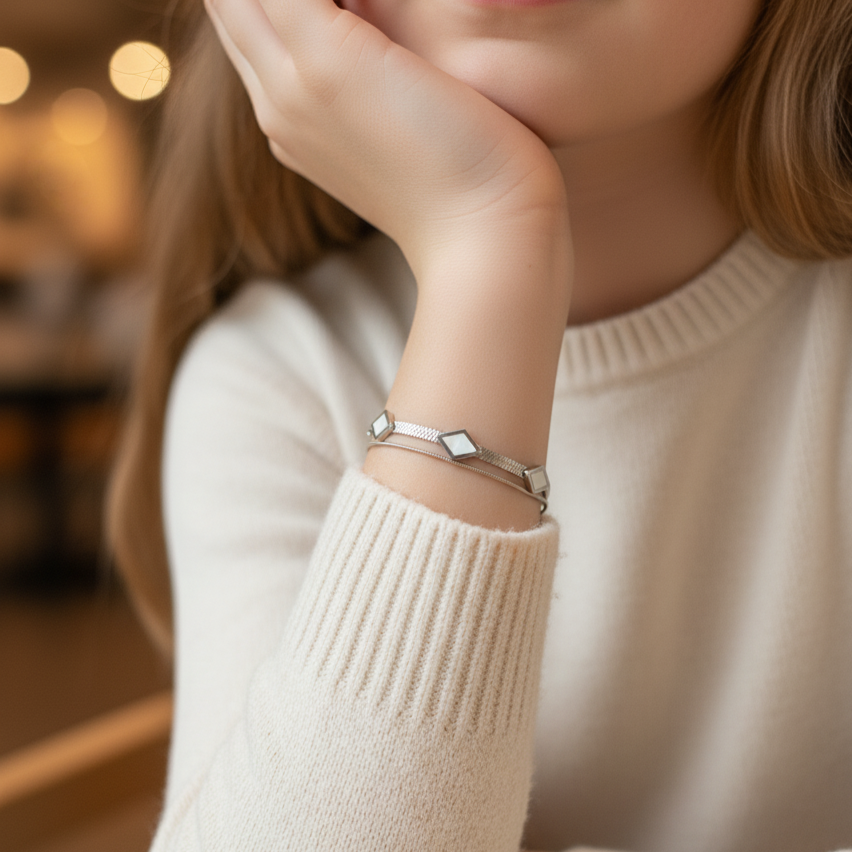 Silver Kite Stack Bracelet