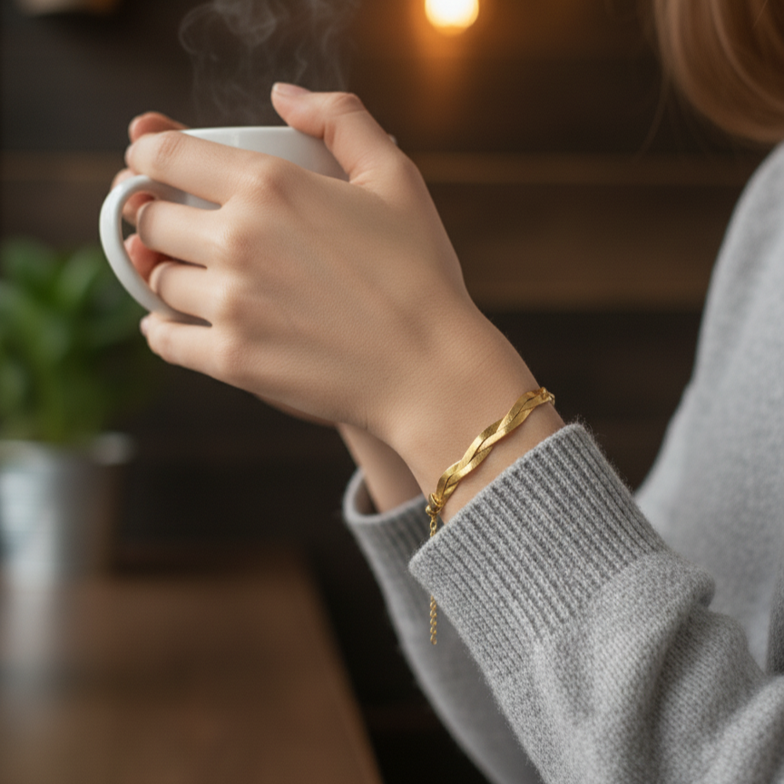 Golden Braided Bracelet