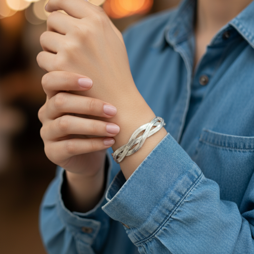 Silver Braided Bracelet