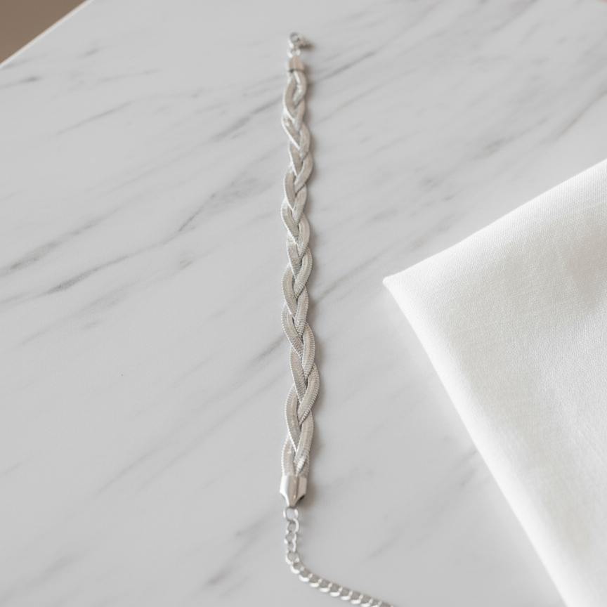 Silver Braided Bracelet