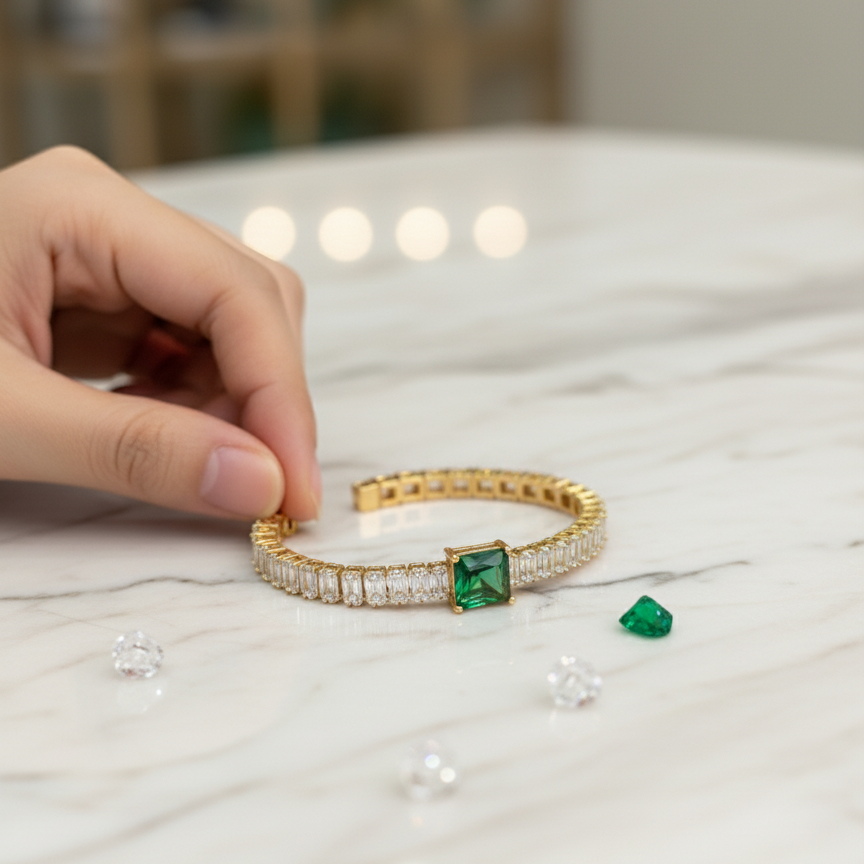 Emerald Line Bracelet