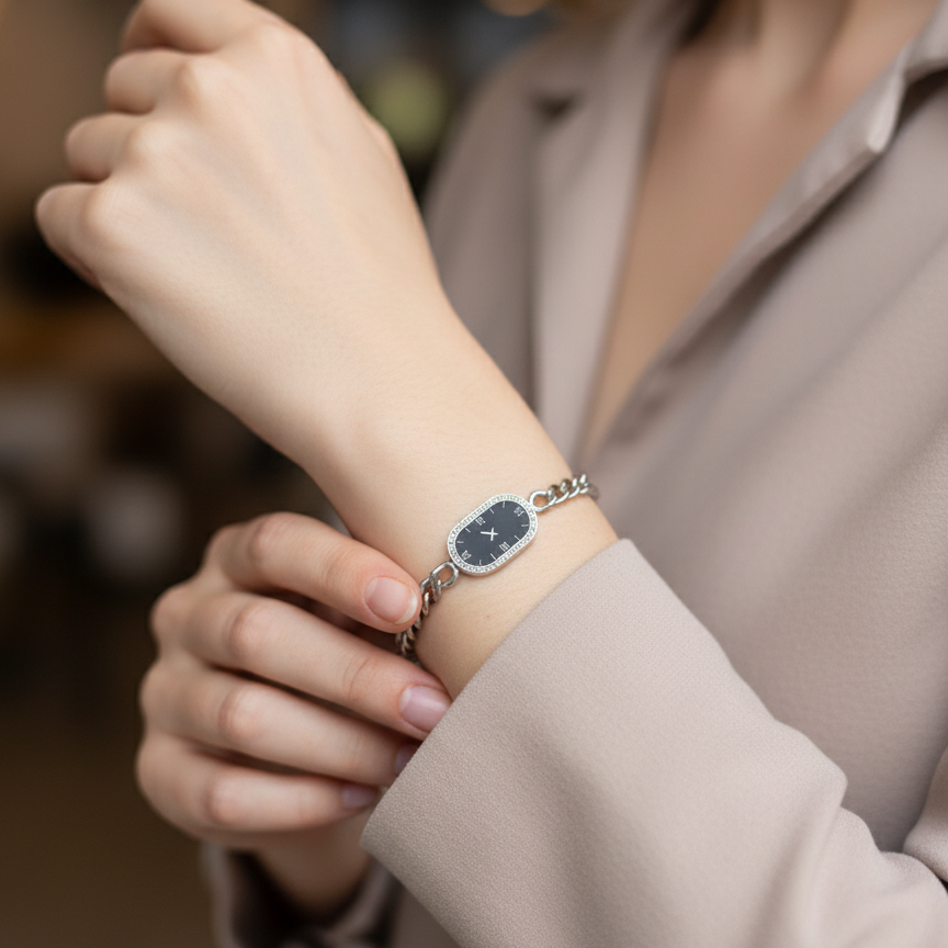 Watch Style Curb Bracelet