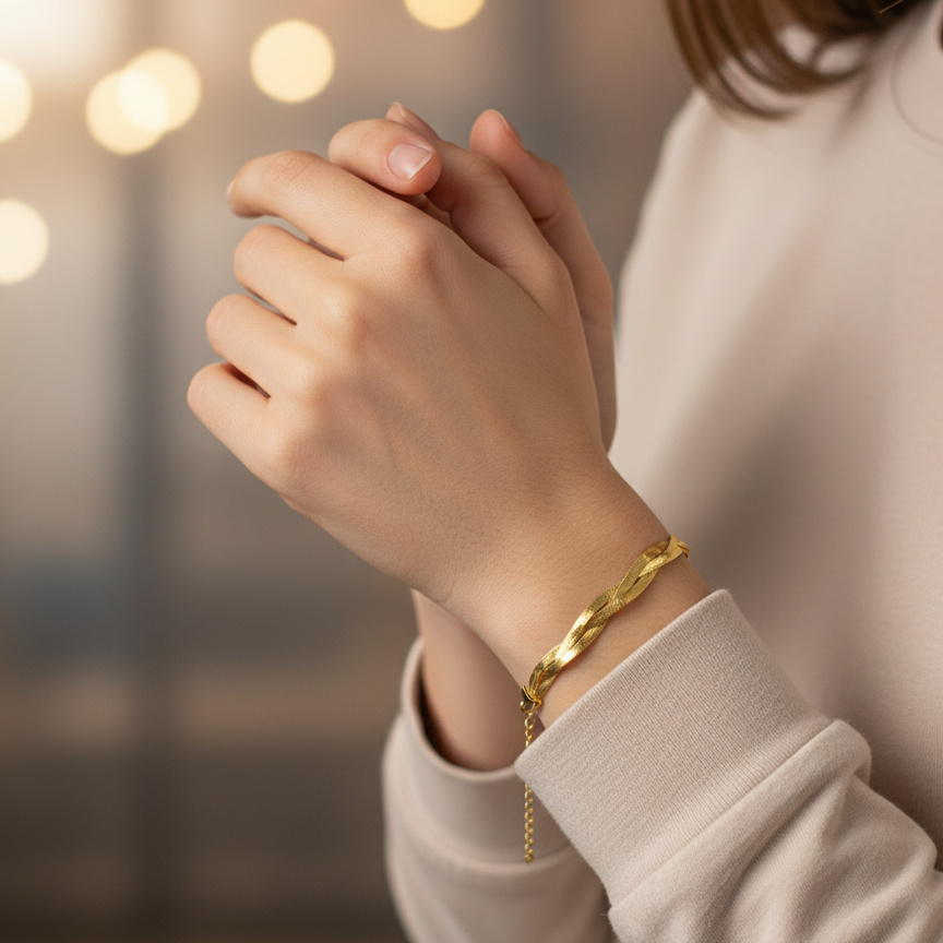 Golden Braided Bracelet