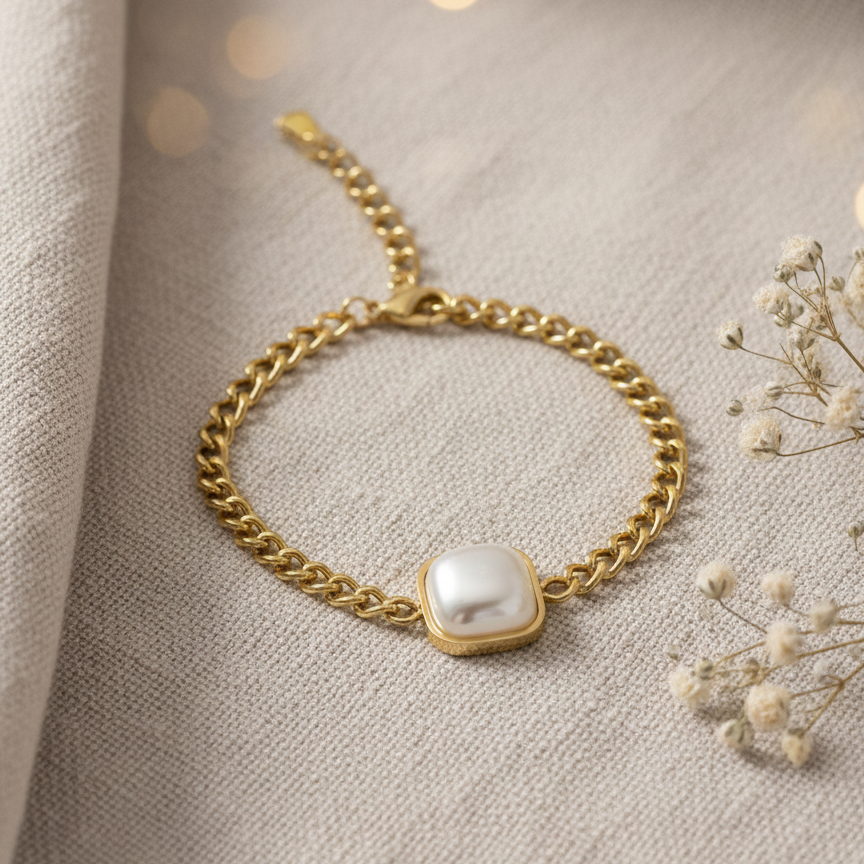 Cube Pearl Bracelet
