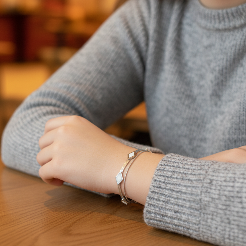 Silver Kite Stack Bracelet