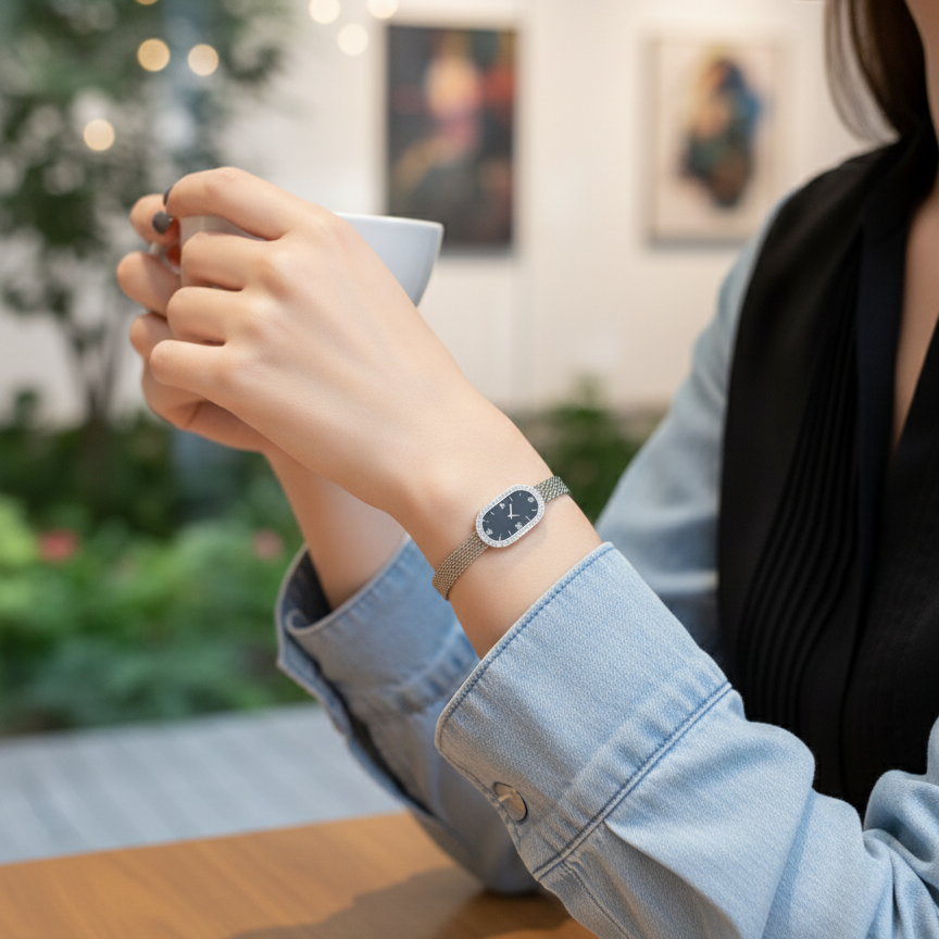 Watch Style Silver Bracelet