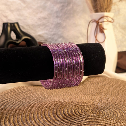 lavender crystal glass bangles