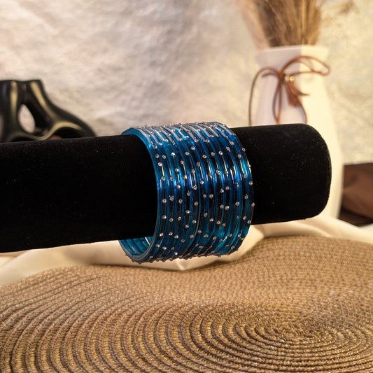 royal blue crystal glass bangles