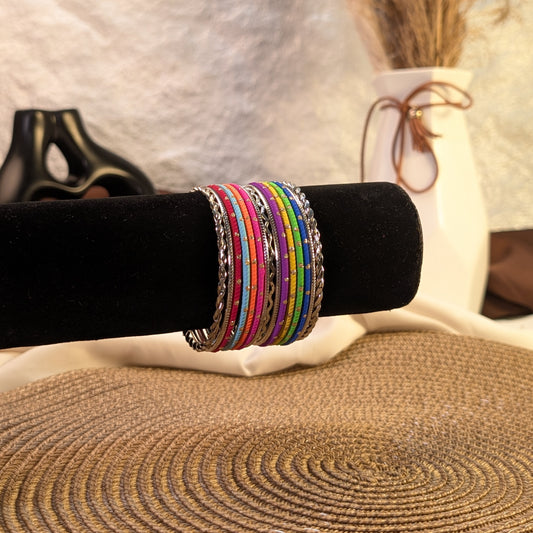 Vibrant multicolor indian bangles