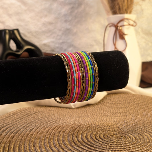 Golden radiance multicolor indian bangles