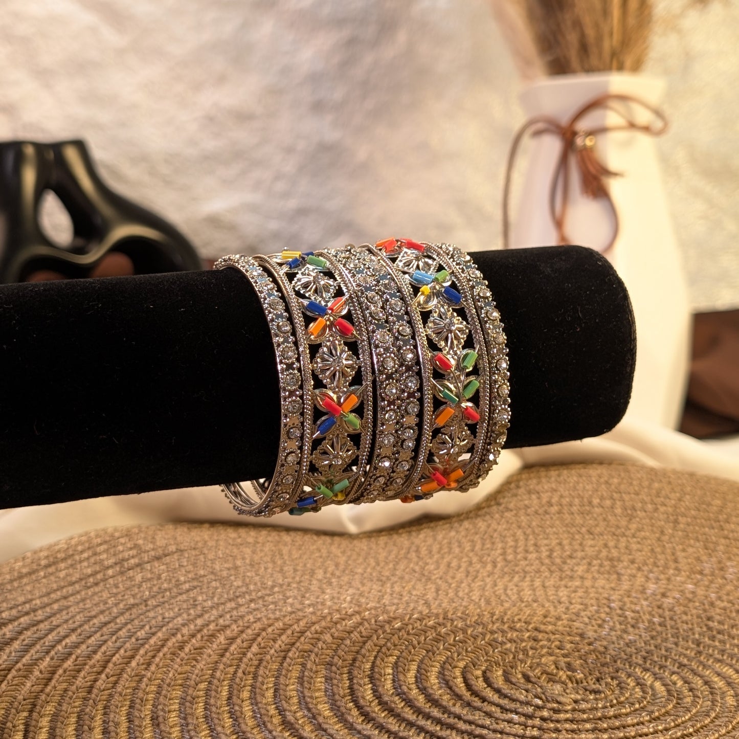 Royal floral crystal indian bangles