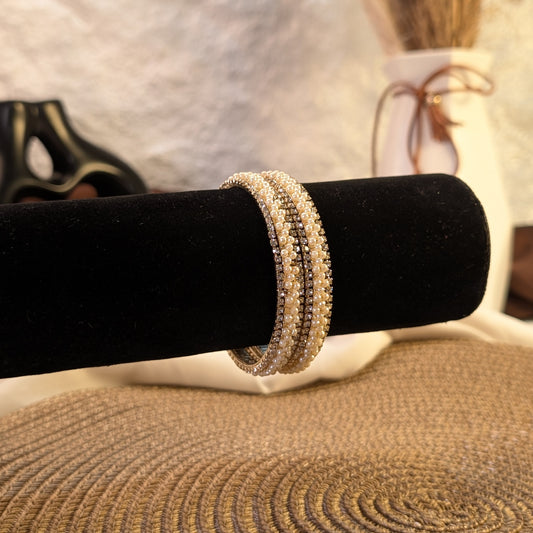 Velvet touch threaded indian bangles