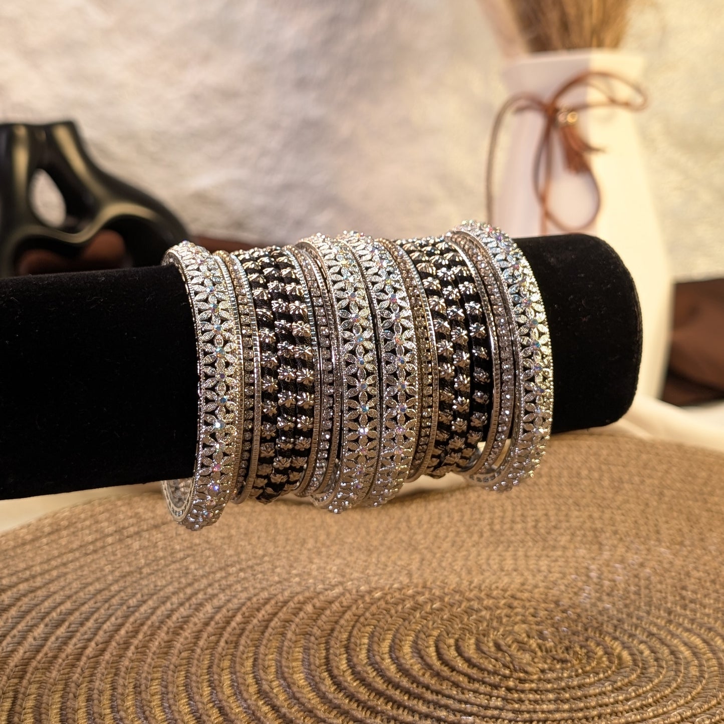Rose gold filigree indian bangles