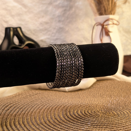 Midnight sapphire beaded indian bangles