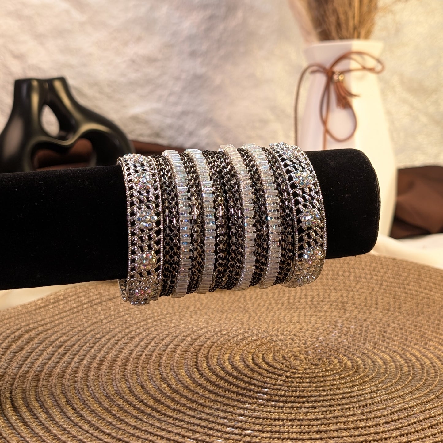 Matte pastel embossed indian bangles