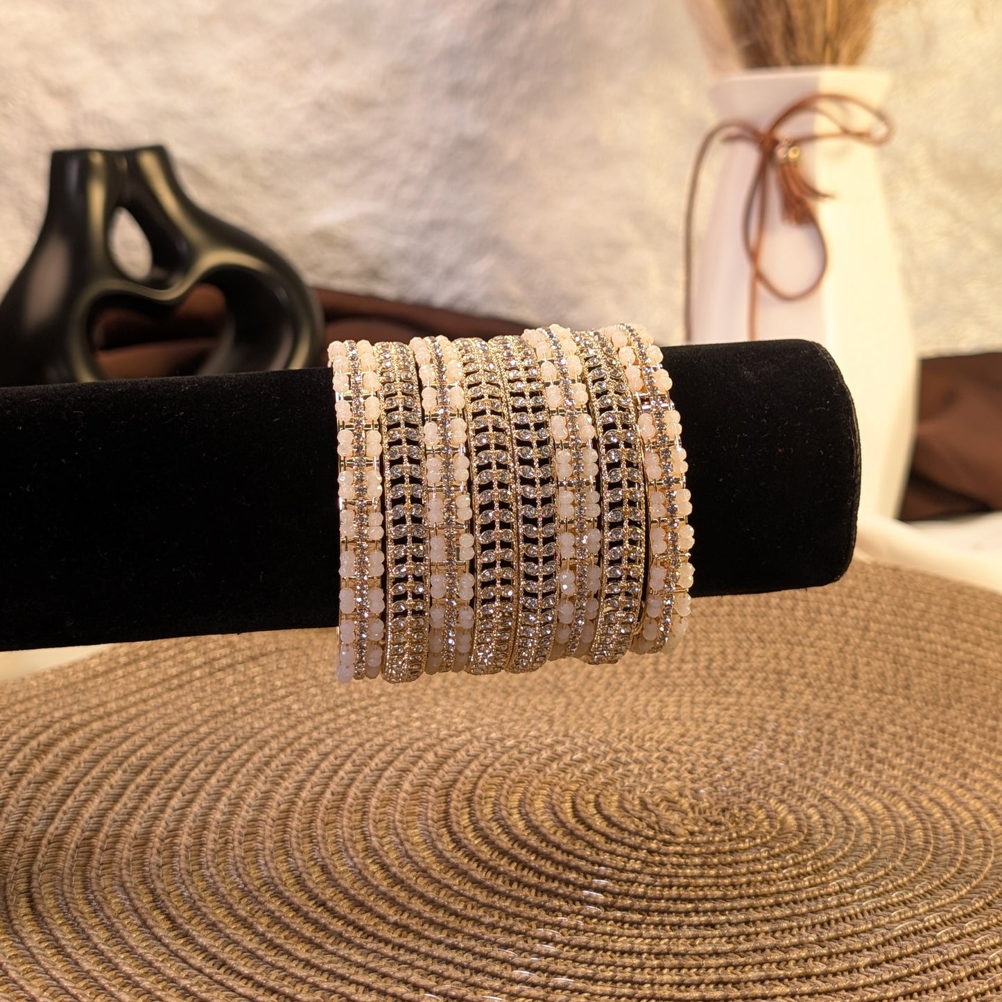 Turquoise tide marbled indian bangles