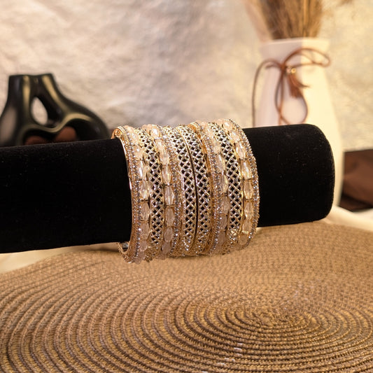Frosted amethyst geometric indian bangles