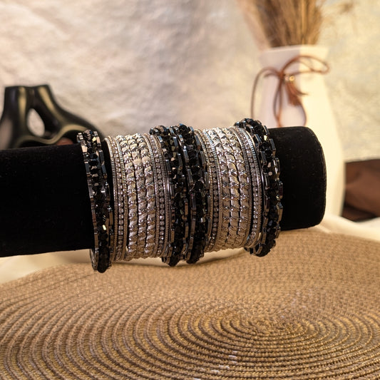 Pearl infusion lattice indian bangles