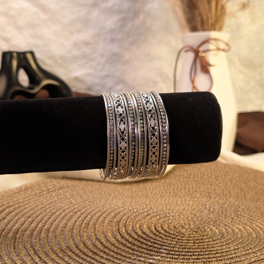 Electric lime glitter indian bangles