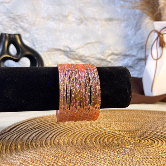 Light Pink Glass Bangles