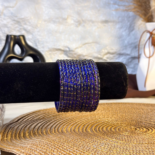 Navy Blue Glass Bangles