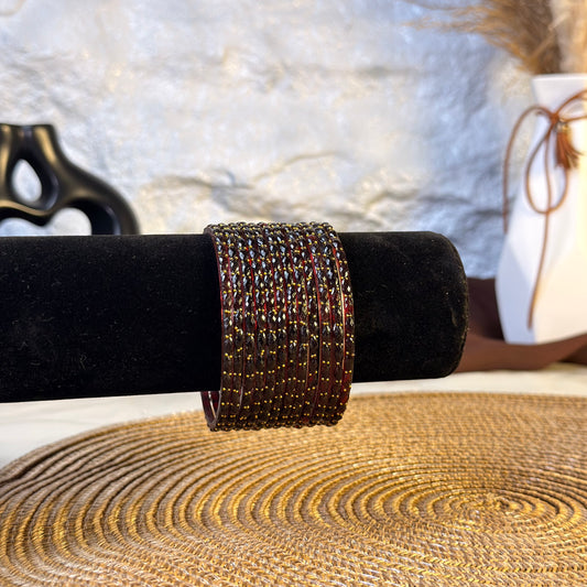 Mehroon Glass Bangles