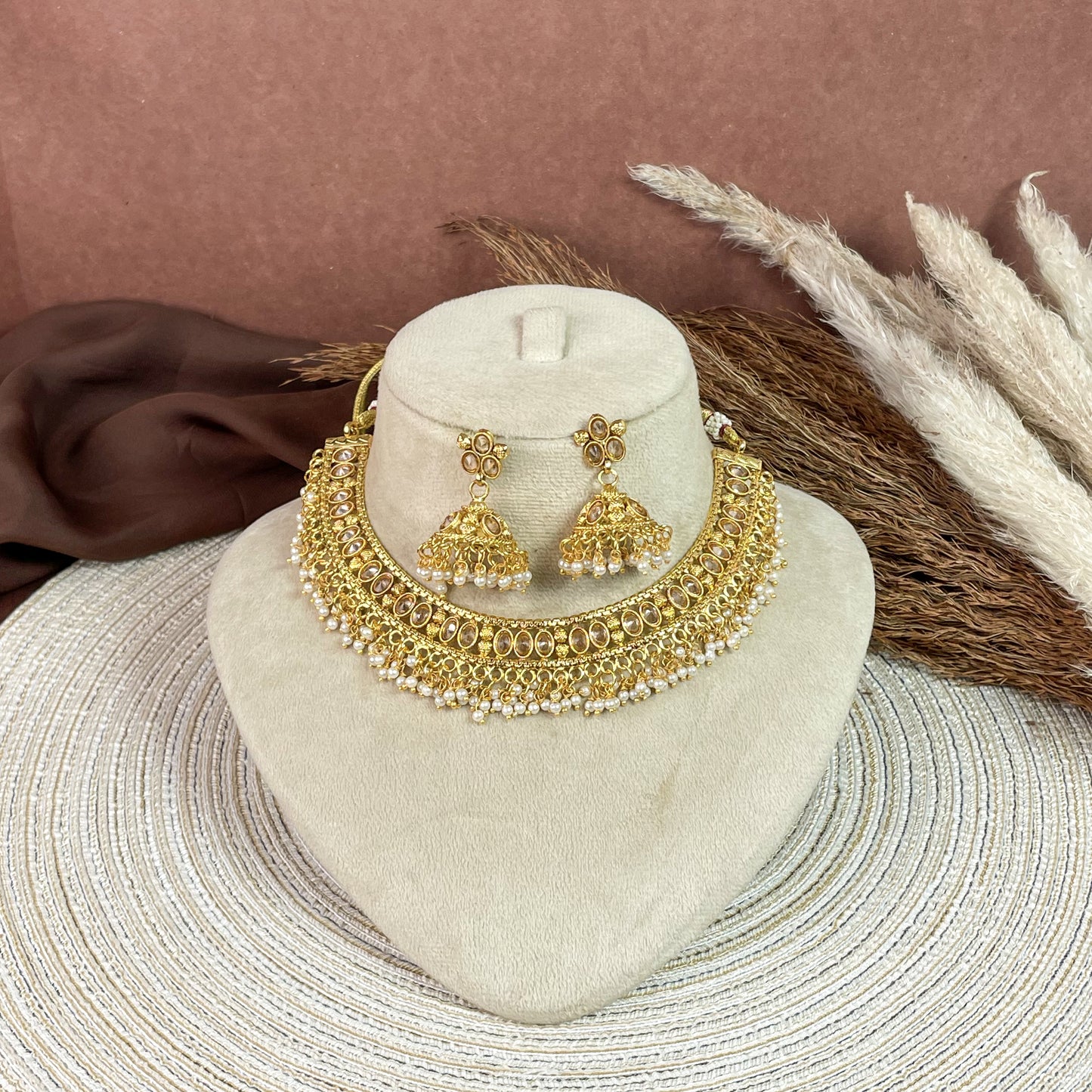 Royal Polki Copper Necklace Set