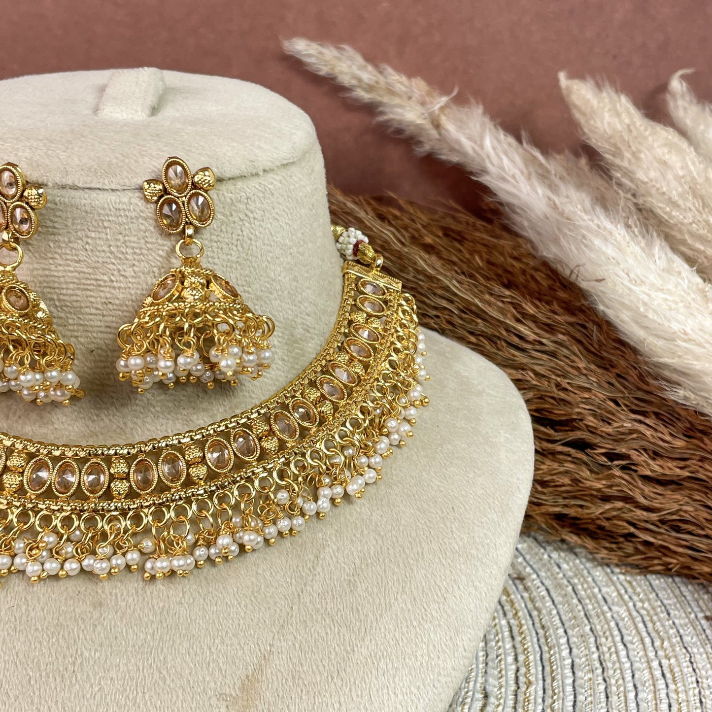 Royal Polki Copper Necklace Set