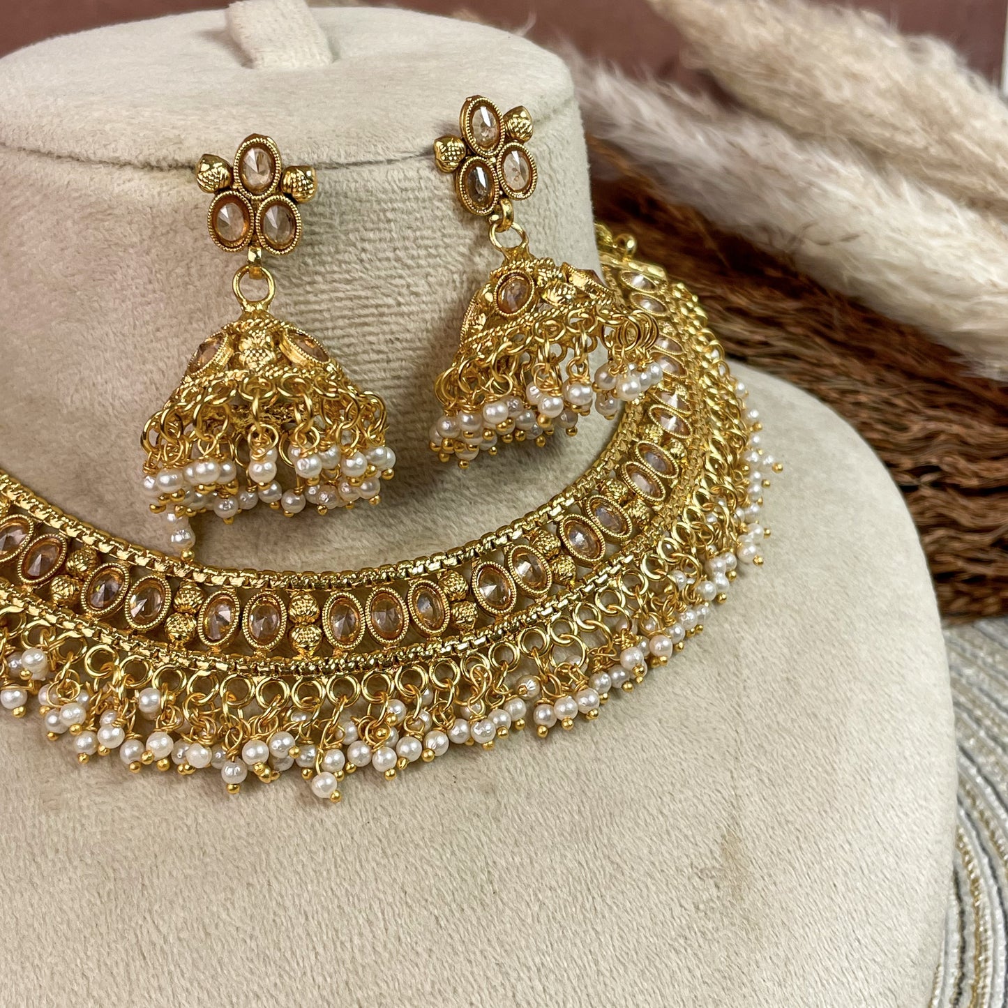 Royal Polki Copper Necklace Set