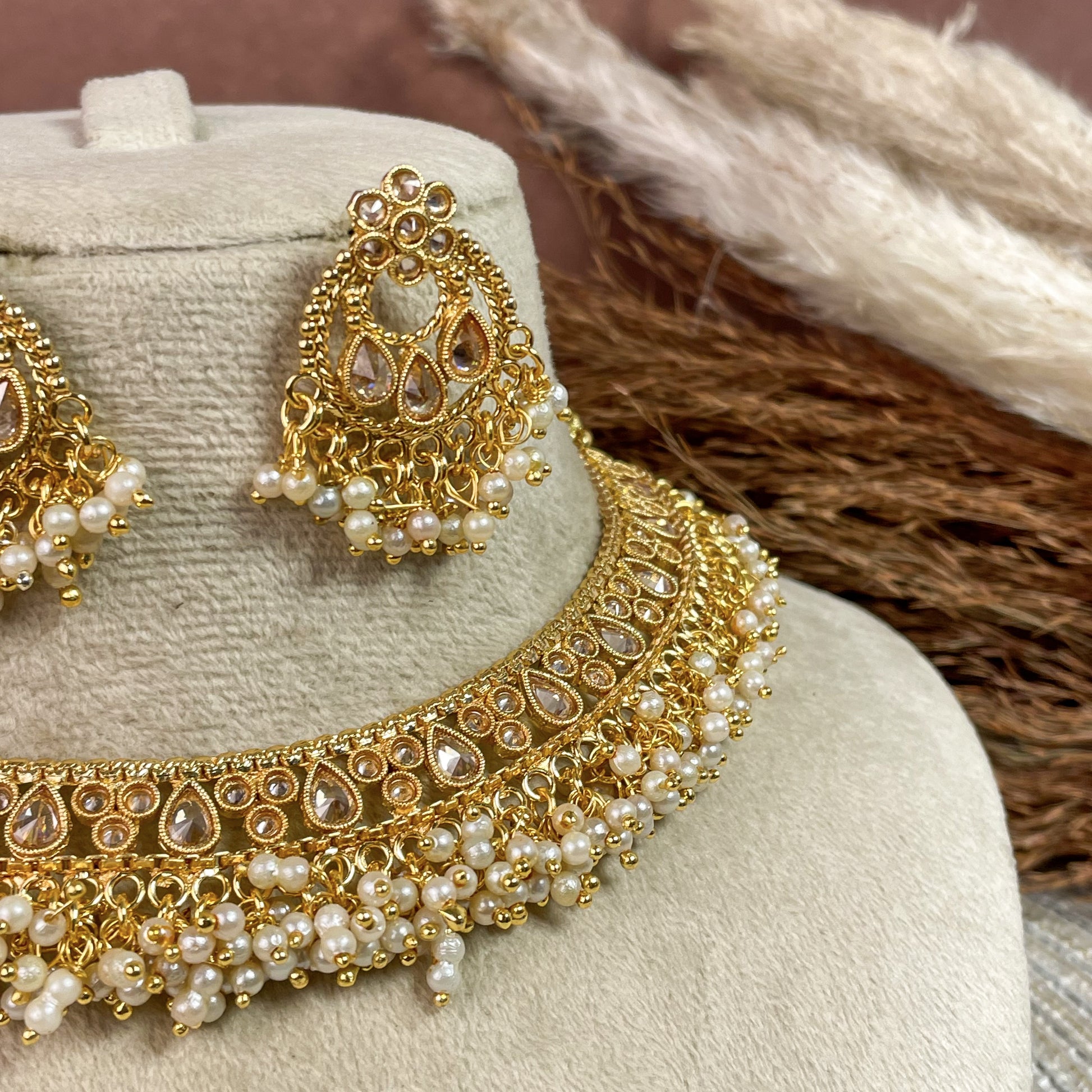 Regal Polki Copper Necklace Set