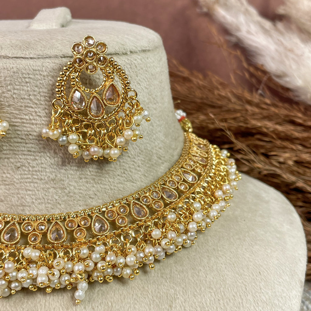 Regal Polki Copper Necklace Set