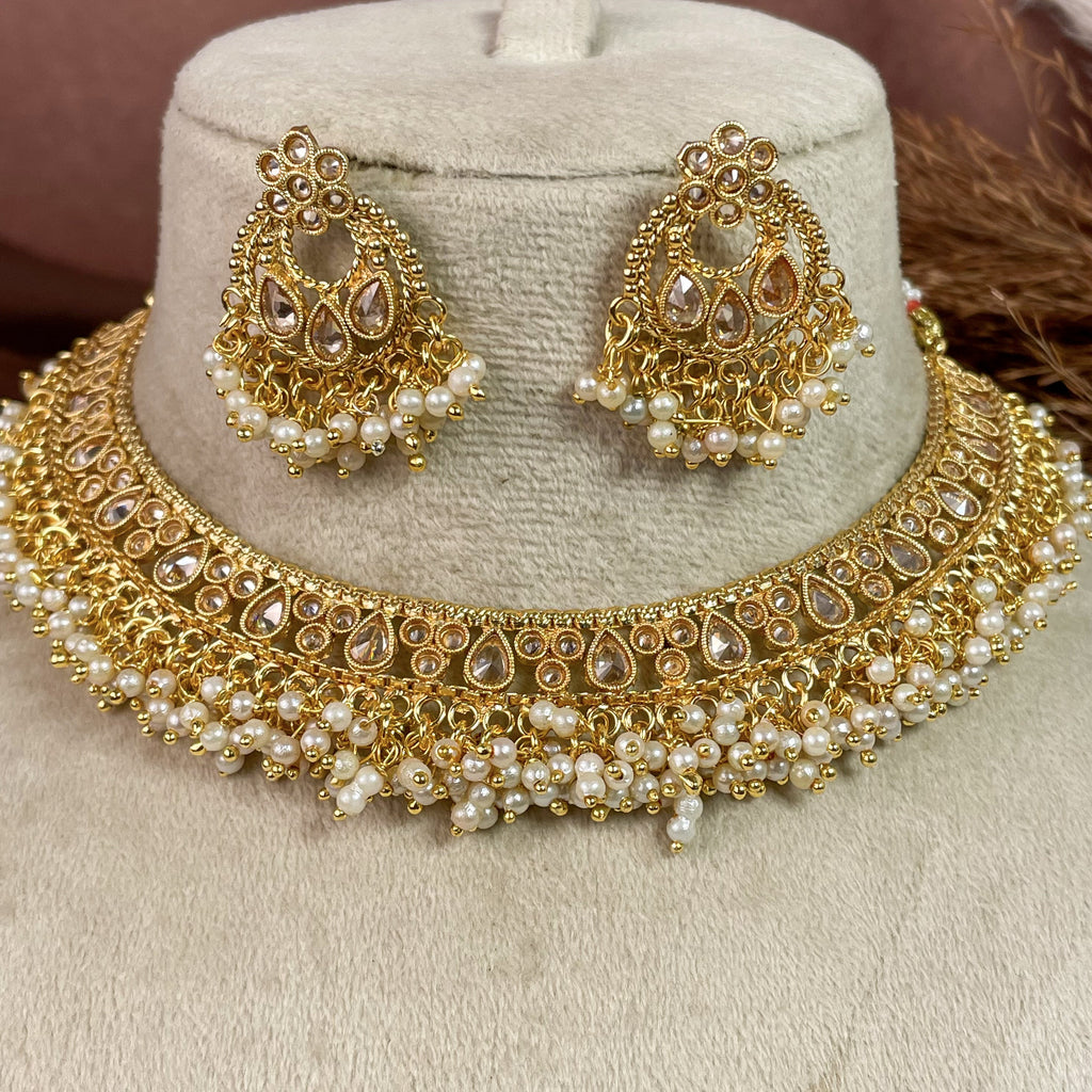 Regal Polki Copper Necklace Set