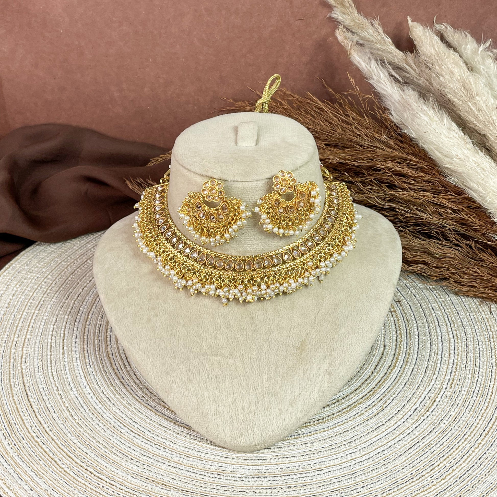 Classic Polki Copper Necklace Set