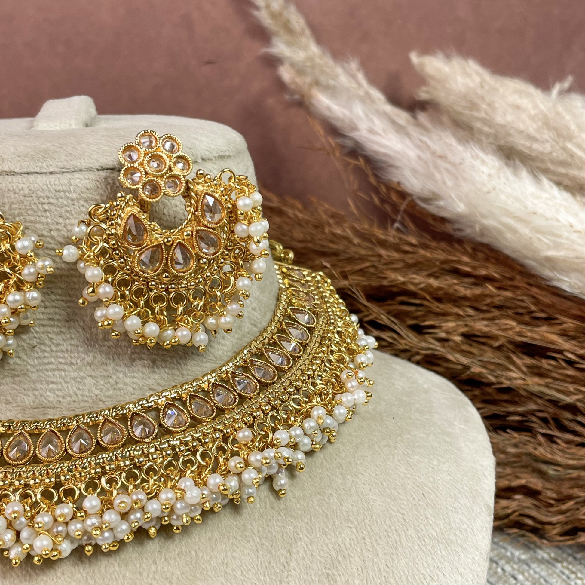 Classic Polki Copper Necklace Set