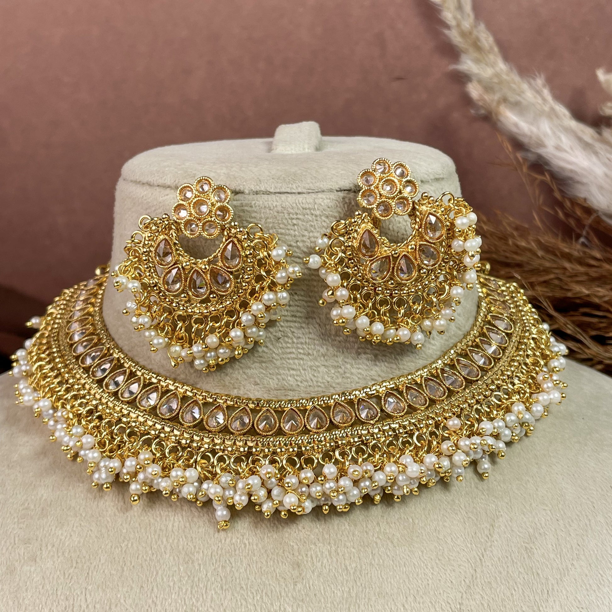 Classic Polki Copper Necklace Set