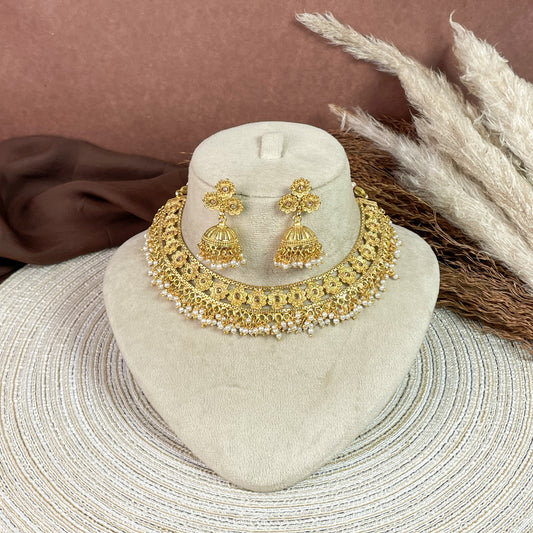 Antique Polki Copper Necklace Set