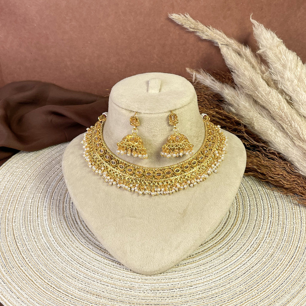 Radiant Polki Copper Necklace Set