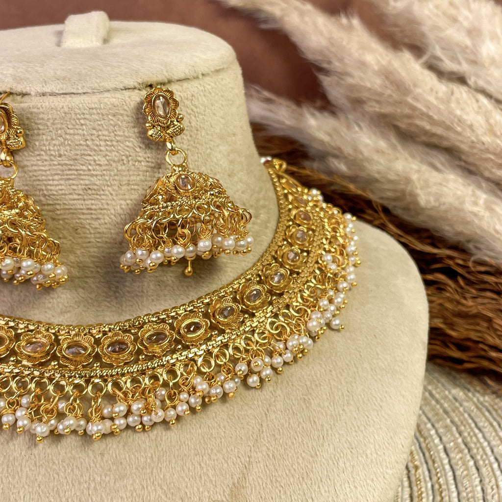 Radiant Polki Copper Necklace Set